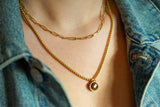 Classic Gold Stone Pendant Necklace Set - Paperclip Chain & Tiger's Eye by ETHICGOODS