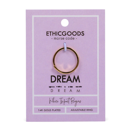 CLASSIC GOLD Morse Code Ring - Stamped | DREAM by ETHICGOODS