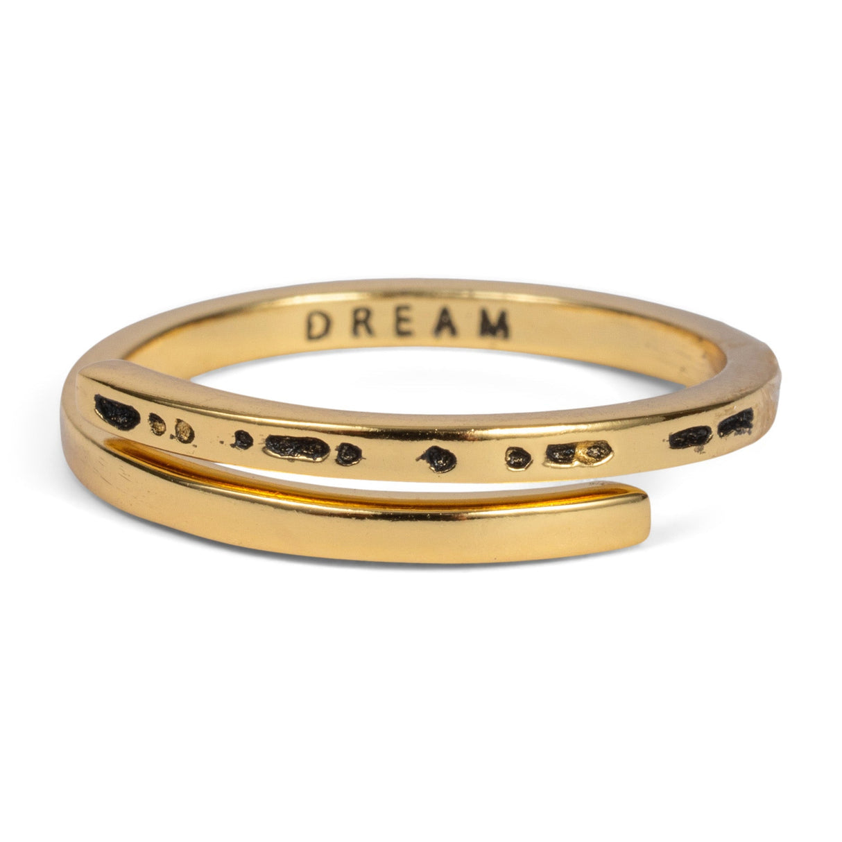 CLASSIC GOLD Morse Code Ring - Stamped | DREAM by ETHICGOODS