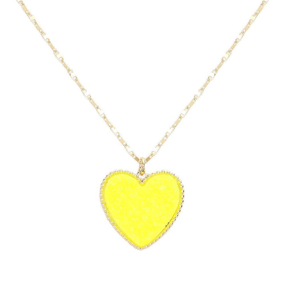 Druzy Heart Pendant Necklace by Madeline Love