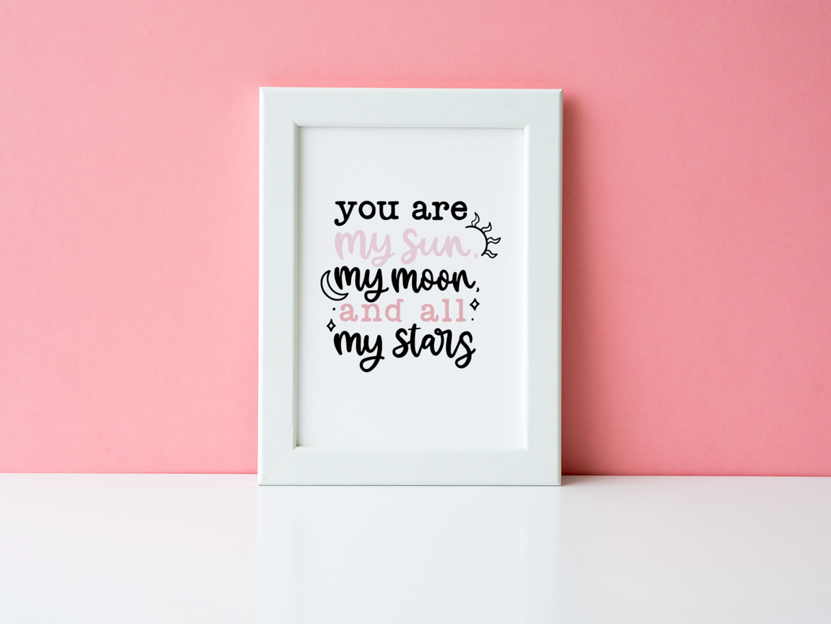 You Are My Sun, My Moon Valentine's Day Home Wall Decor Print by WinsterCreations™ Official Store