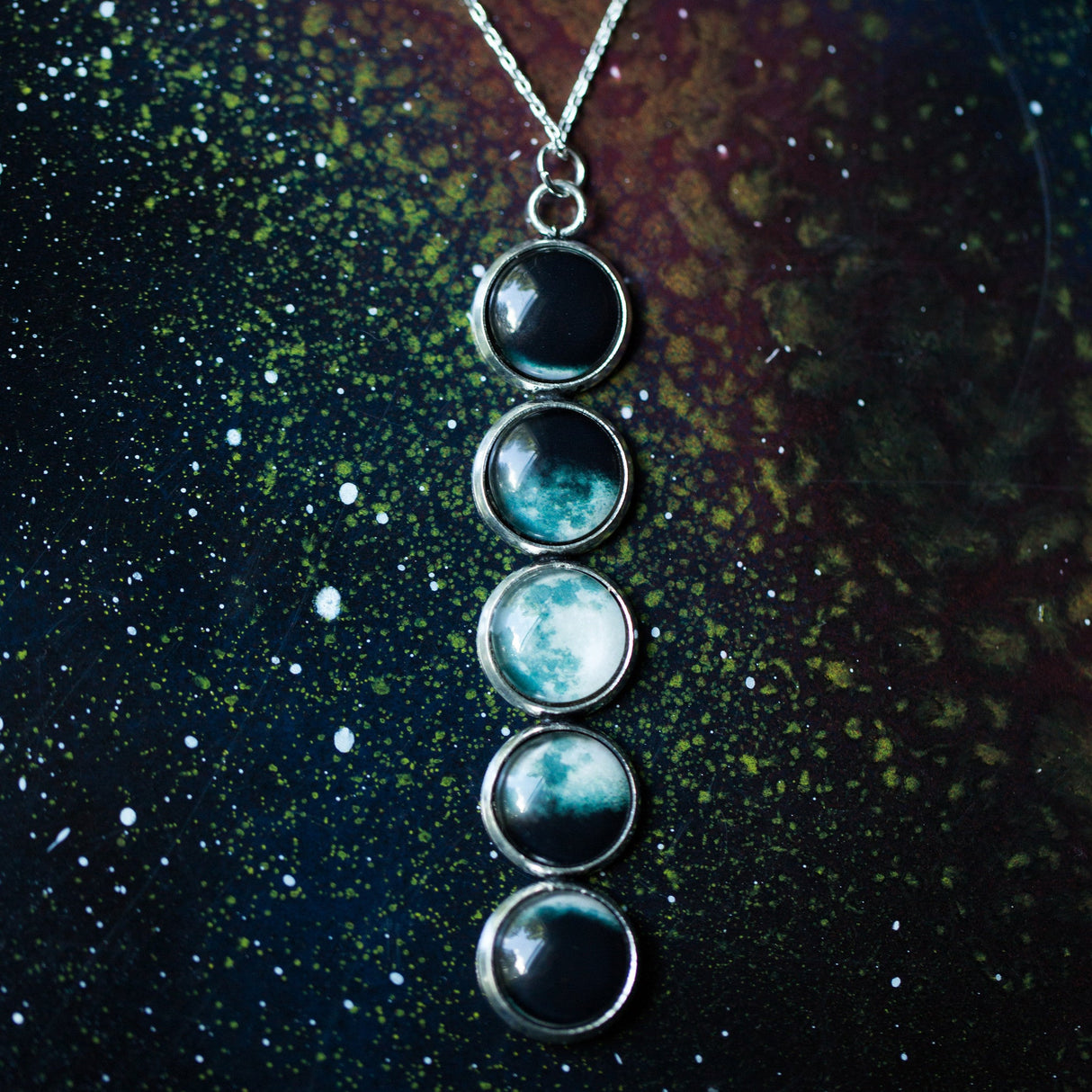 Moon Phase Pendant Necklace by Yugen Handmade