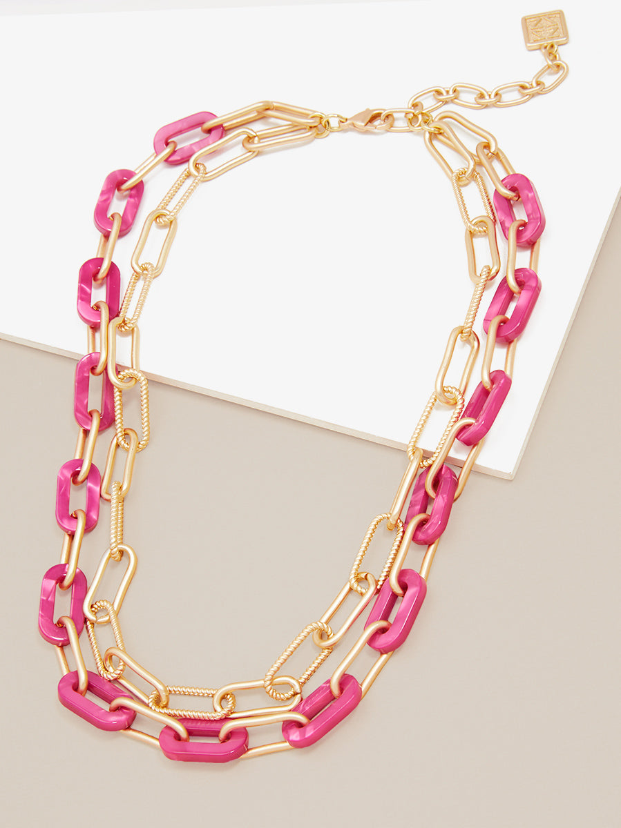 Lenna Layered Links Necklace by ZENZII