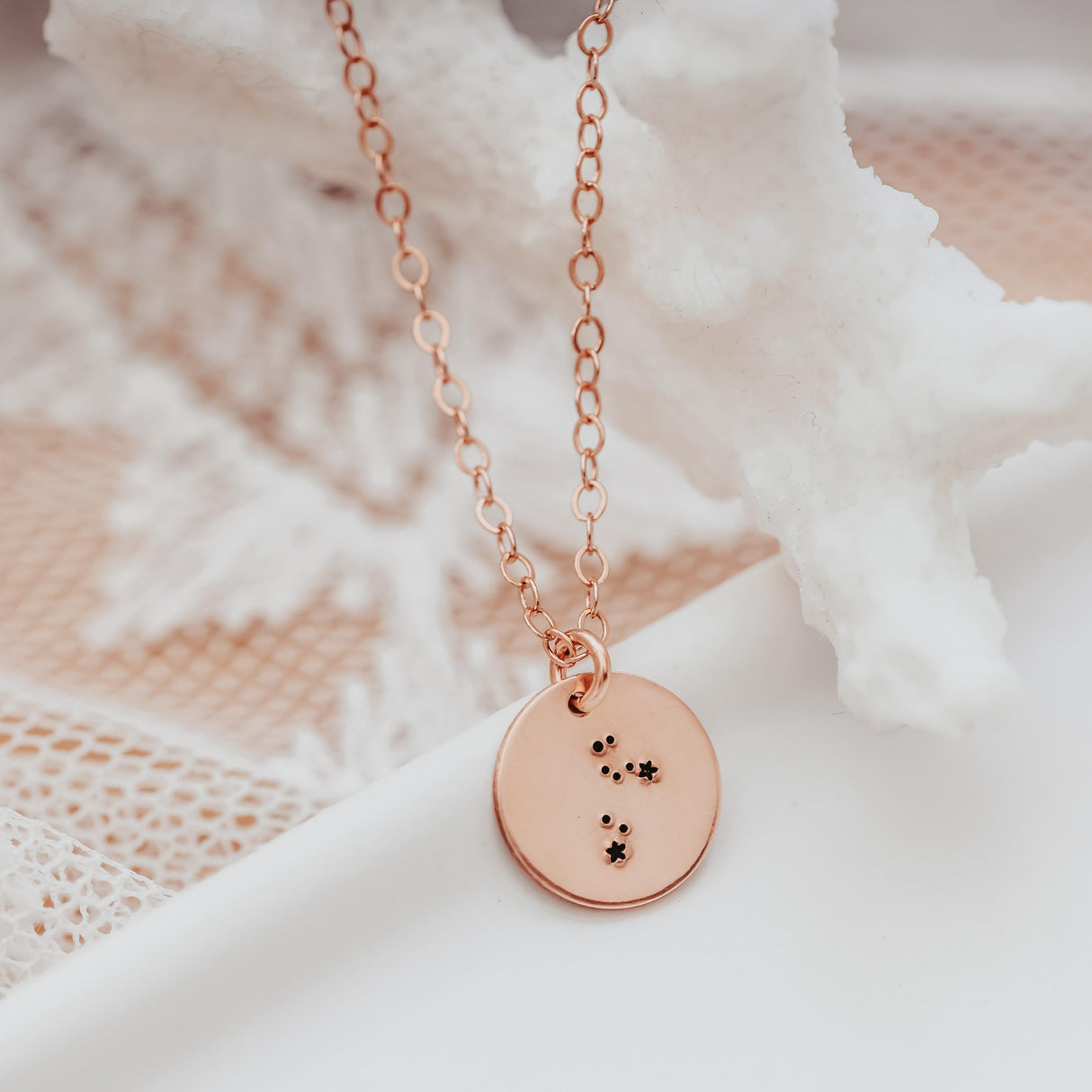 Zodiac Disc Necklace by Salt and Sparkle