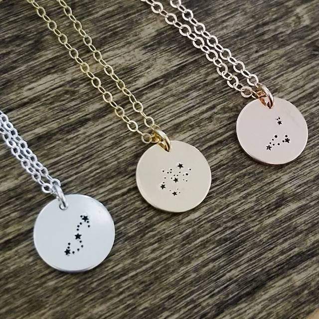 Zodiac Disc Necklace by Salt and Sparkle