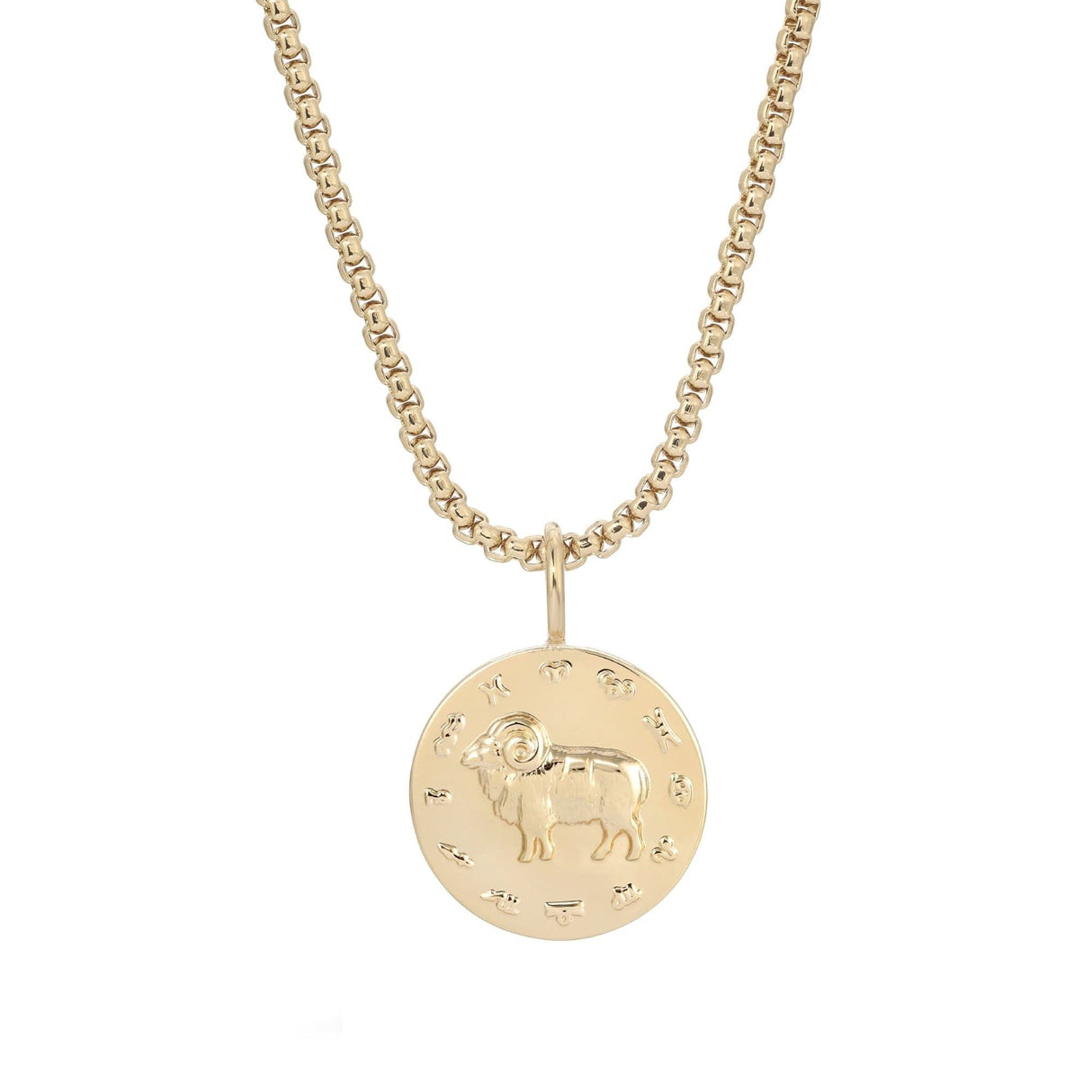 Zodiac Pendant & Thin Box Chain Necklace by eklexic jewelry