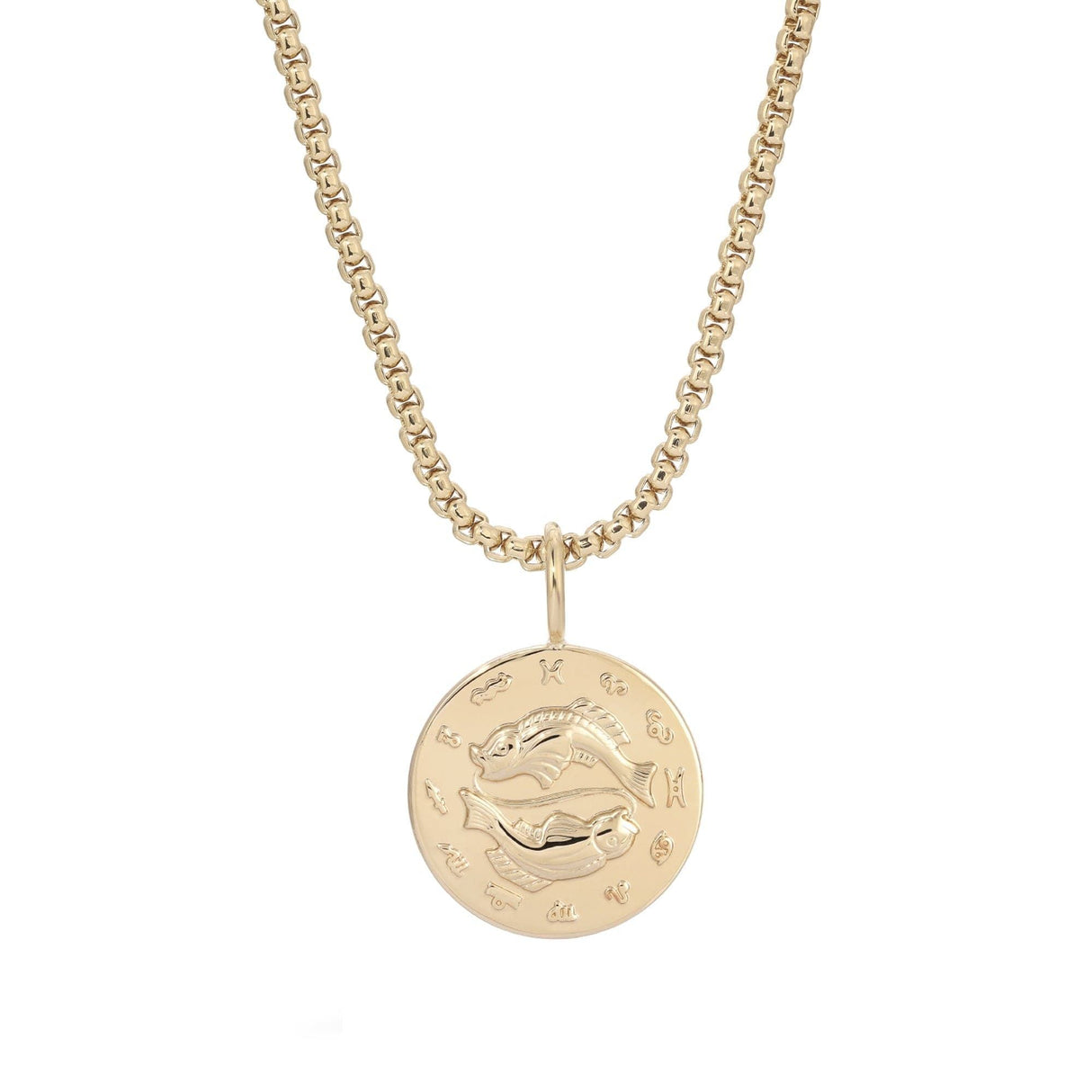 Zodiac Pendant & Thin Box Chain Necklace by eklexic jewelry