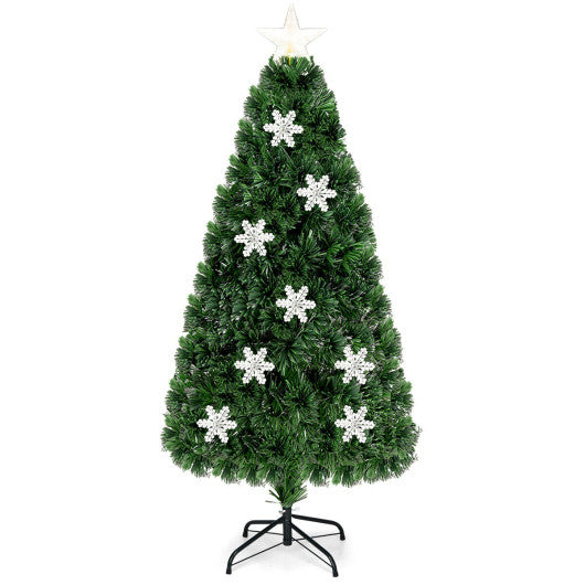 LED Optic Artificial Christmas Tree with Snowflakes-5 Feet