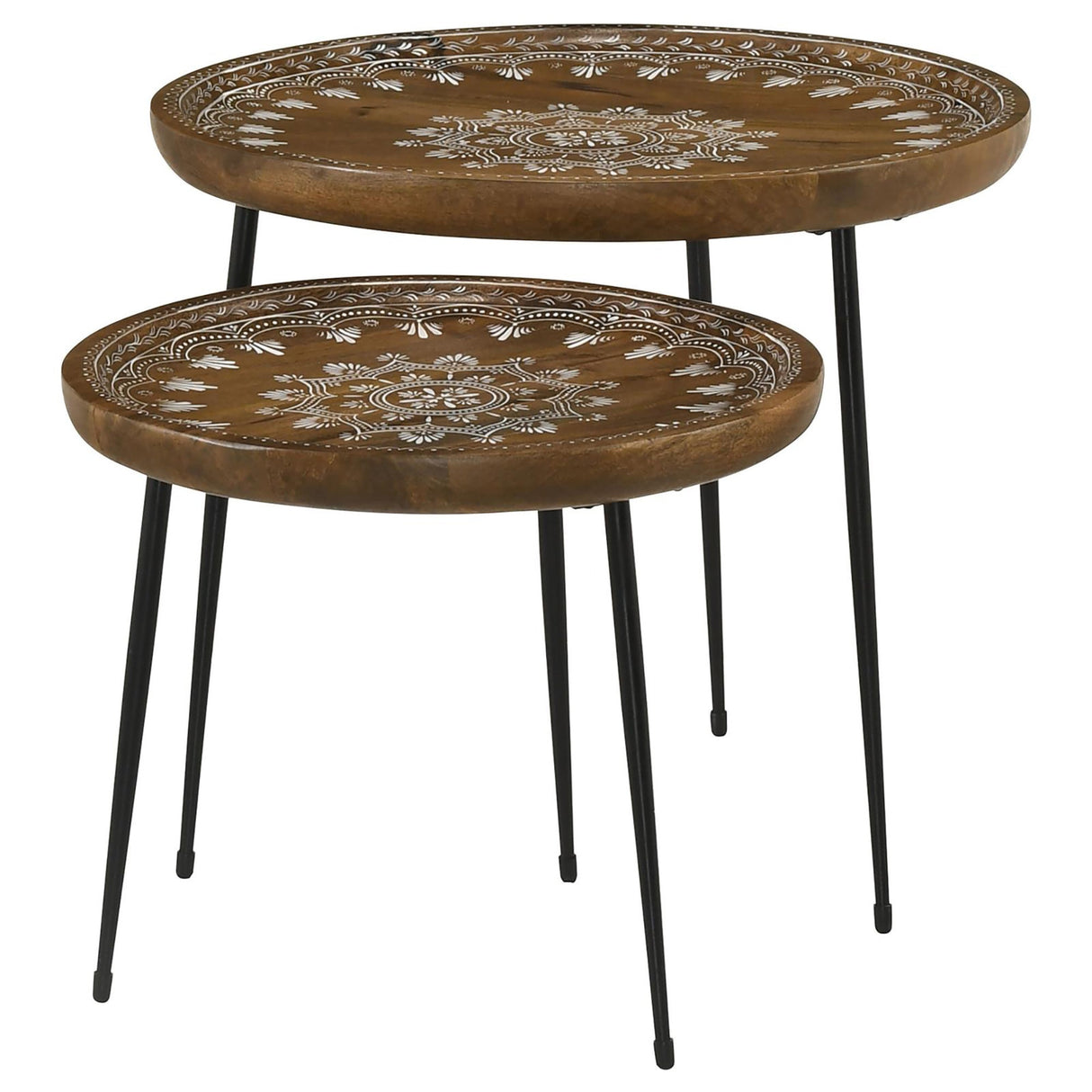 Honey and Black 2-Piece Nesting Table by Blak Hom