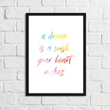 A Dream Is A Wish Colour Children's Room Wall Decor Print by WinsterCreations™ Official Store