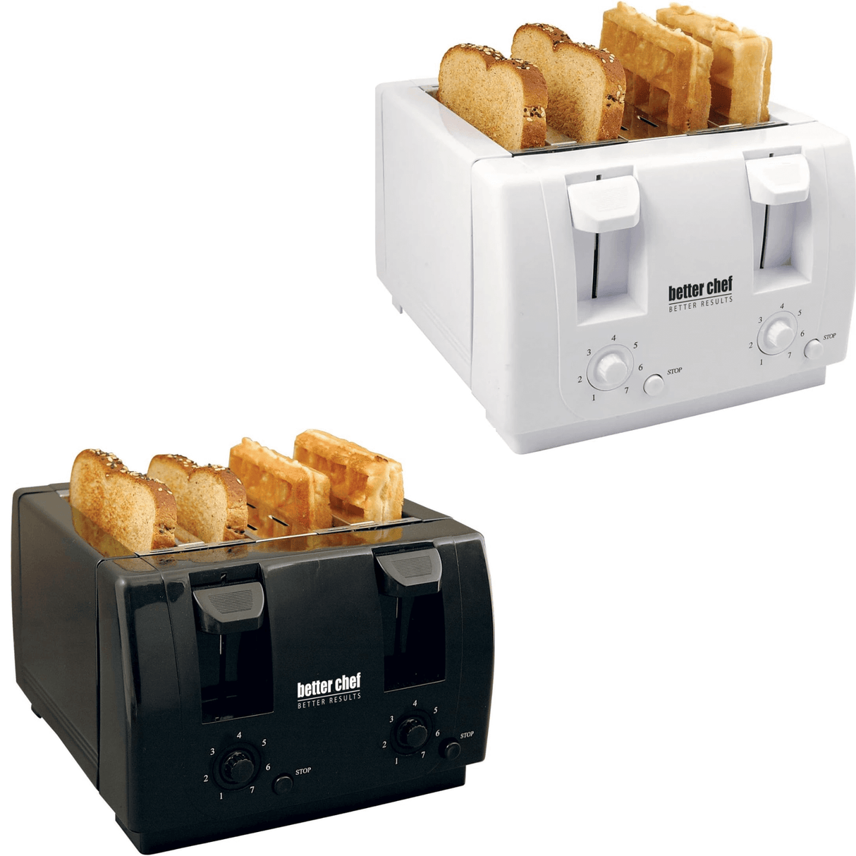 Better Chef Wide Slot 4-Slice Dual Control Toaster by Jupiter Gear Home