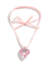 Heart Shape Streamer Tied Necklaces Accessories by migunica