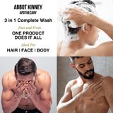 Abbot Kinney Apothecary Men's 3-in-1 Moisturizing Shampoo, Conditioner, and Body Wash - Energizing Citrus 32oz by  Los Angeles Brands