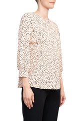 Adrianna Papell Crew Neck 3/4 Sleeves Crepe Top by Curated Brands