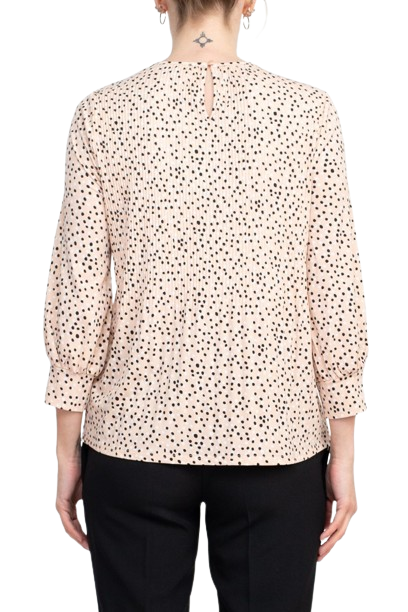 Adrianna Papell Crew Neck 3/4 Sleeves Crepe Top by Curated Brands