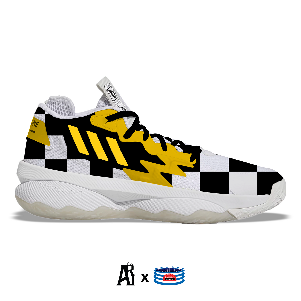 "Taxi" Adidas Dame 8 Basketball Shoes by Stadium Custom Kicks