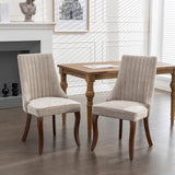 Set of 2 Rayon Cloth Flocking Linen Dining Chairs by Blak Hom