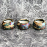 Akari Raku Refillable Set of 3 Small Scented Soy Wax Candles by RAAQUU