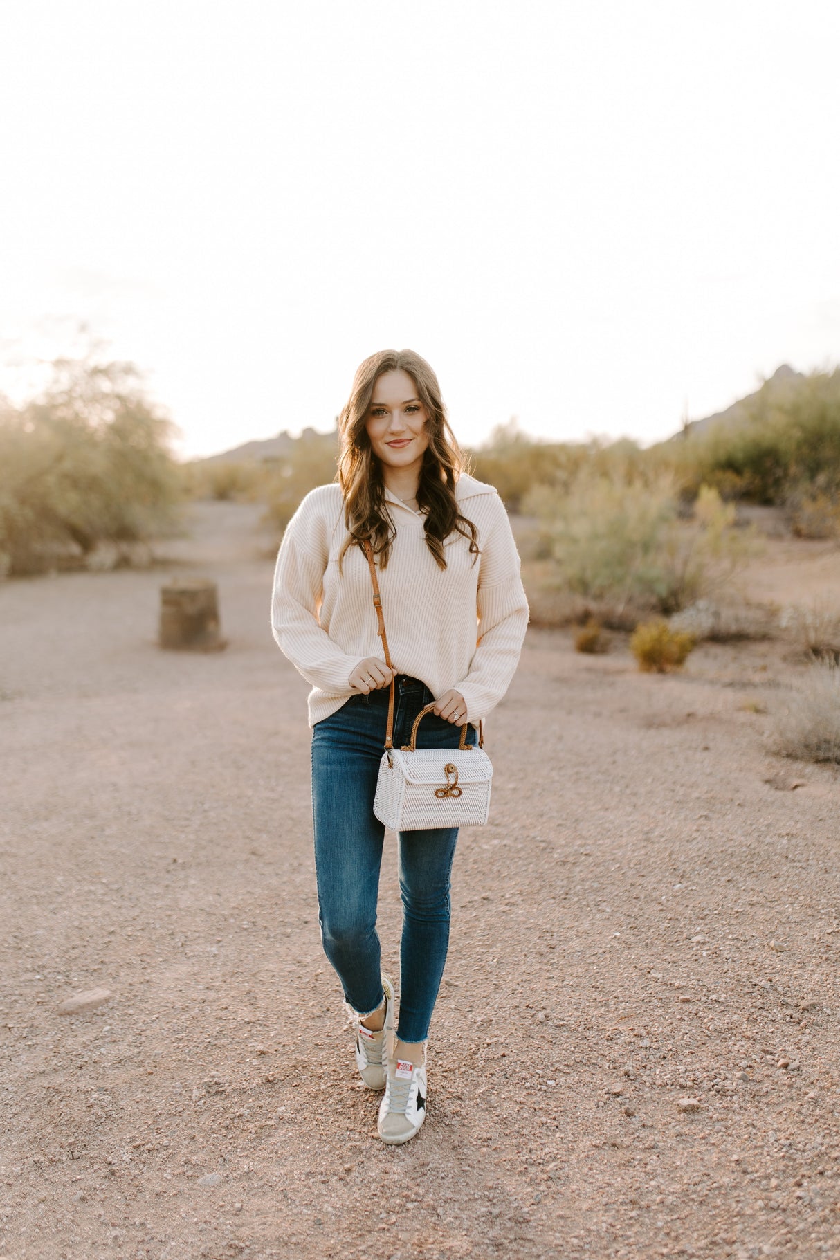 ALICE RATTAN HANDBAG IN WHITE by POPPY + SAGE