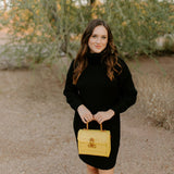 ALICE RATTAN HANDBAG IN YELLOW by POPPY + SAGE