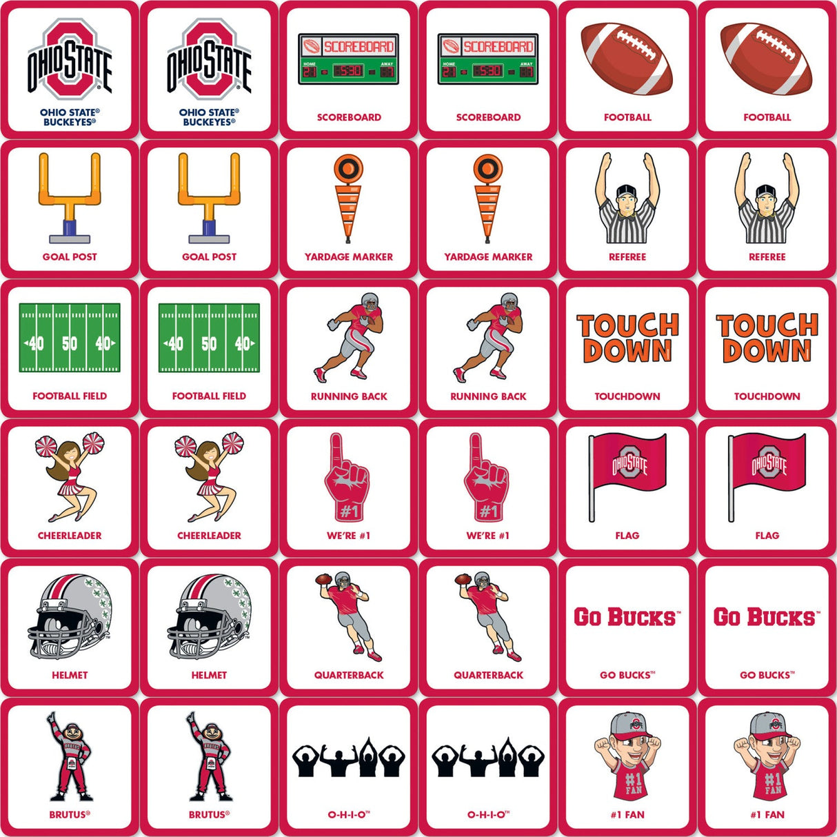 Ohio State Buckeyes Matching Game by MasterPieces Puzzle Company INC