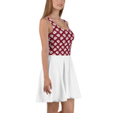 Maroon Porcupine Skater Dress (White) by Proud Libertarian