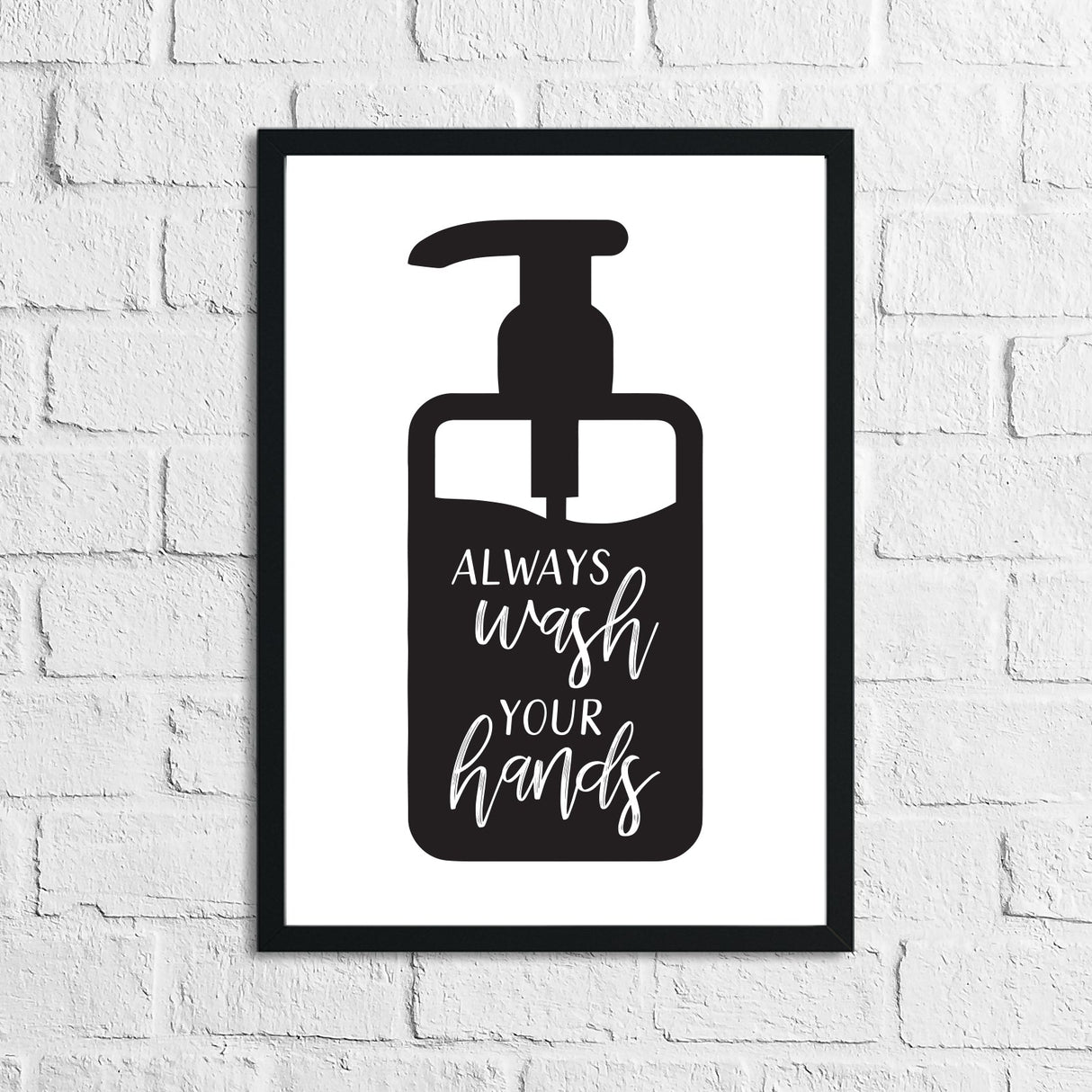 Always Wash Your Hands Bottle Bathroom Wall Decor Print by WinsterCreations™ Official Store