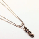 Super Sparkly Crystal Rock Candy Beaded Rose Gold Crystal Bar Necklace by Alexa Martha Designs