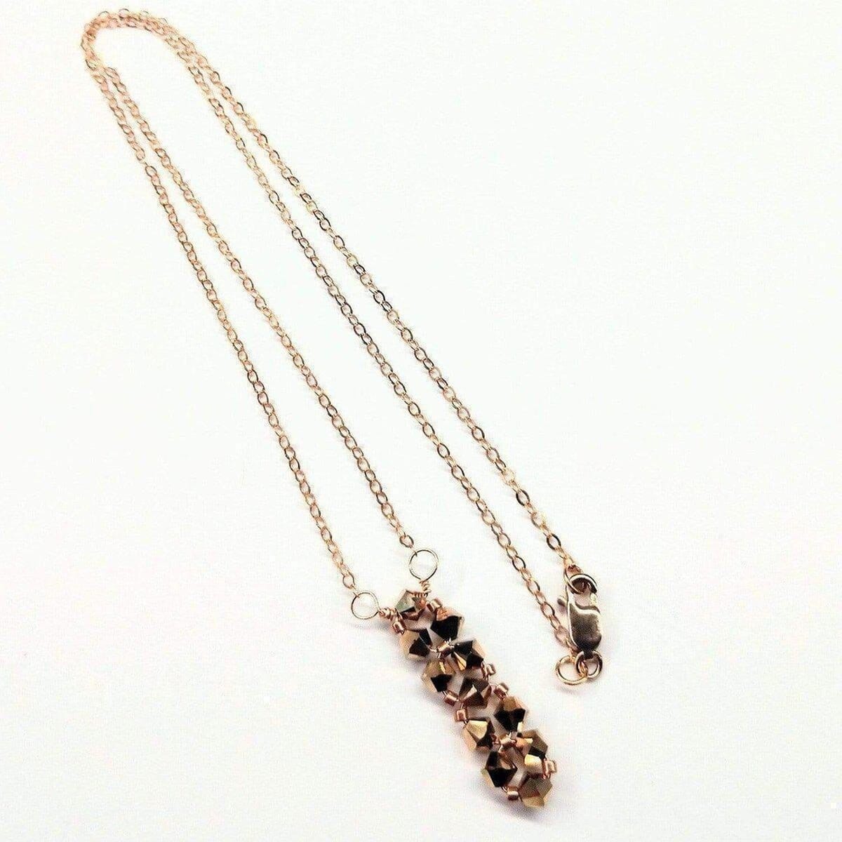 Super Sparkly Crystal Rock Candy Beaded Rose Gold Crystal Bar Necklace by Alexa Martha Designs