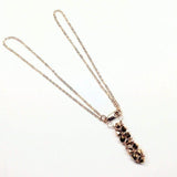 Super Sparkly Crystal Rock Candy Beaded Rose Gold Crystal Bar Necklace by Alexa Martha Designs