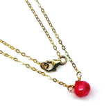 Tiny Hot Pink Chalcedony Gold Filled Necklace by Alexa Martha Designs