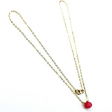 Tiny Hot Pink Chalcedony Gold Filled Necklace by Alexa Martha Designs