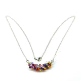 Silver Multi Color Spring Blossom Crystal Necklace by Alexa Martha Designs