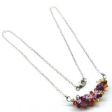 Silver Multi Color Spring Blossom Crystal Necklace by Alexa Martha Designs