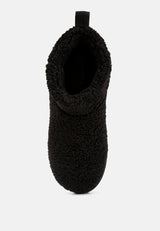 anatole fleece exterior fluffy boots by London Rag