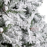 10' Flocked White River Mountain Pine Christmas Tree with Pinecones and 800 Clear LED Lights by Nearly Natural