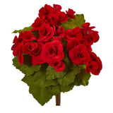 11” Begonia Bush Artificial Flower (Set of 4) by Nearly Natural