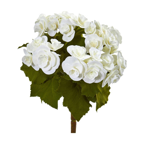 11” Begonia Bush Artificial Flower (Set of 4) by Nearly Natural