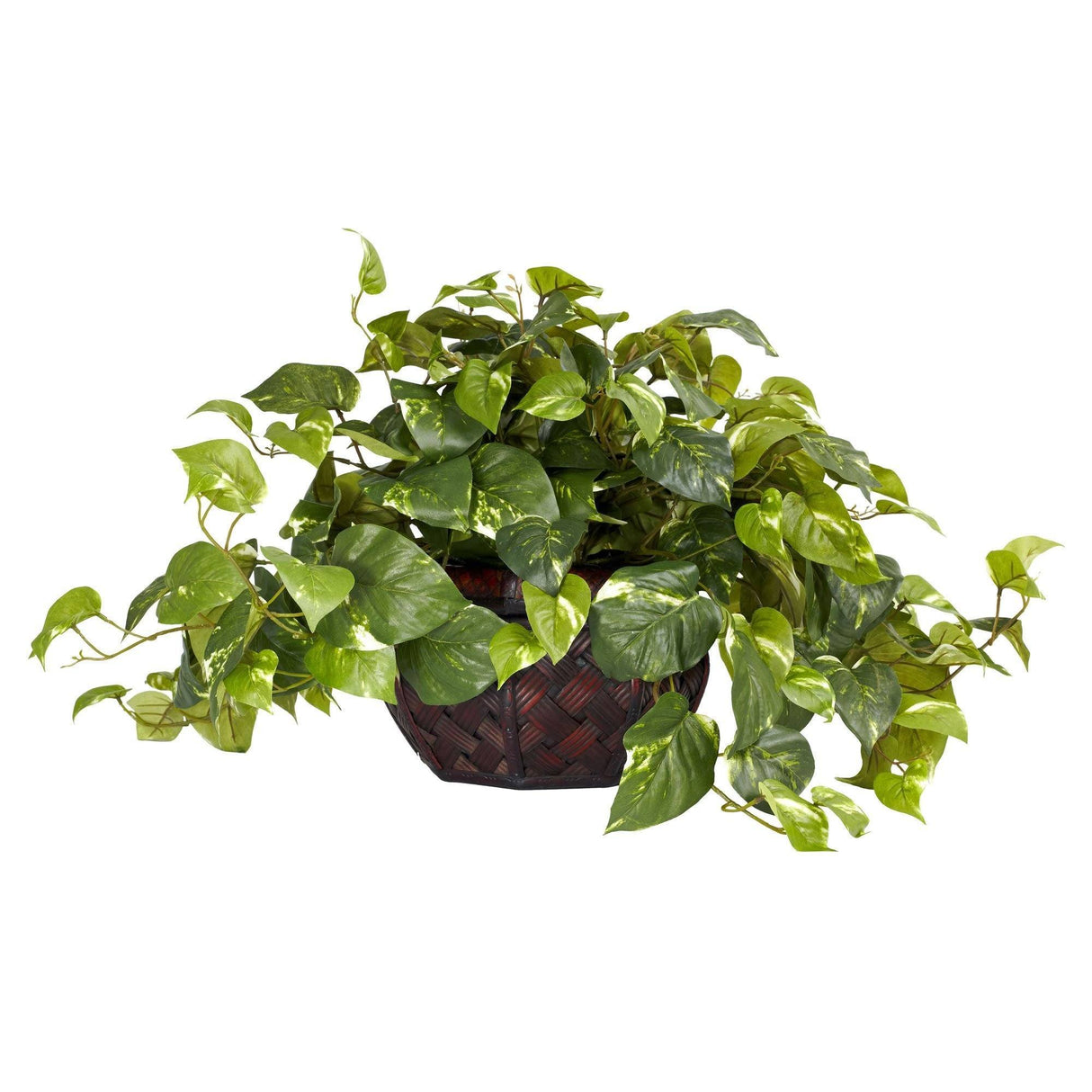 15" Artificial Pothos w/Decorative Vase Silk Plant" by Nearly Natural