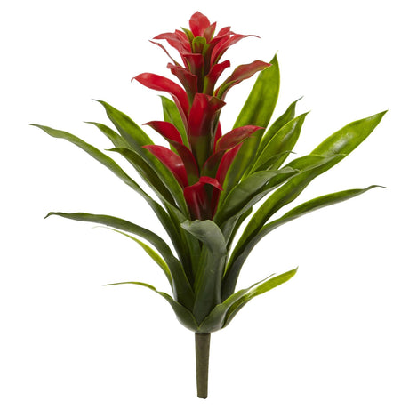 15” Artificial Bromeliad Flower (Set of 4) by Nearly Natural