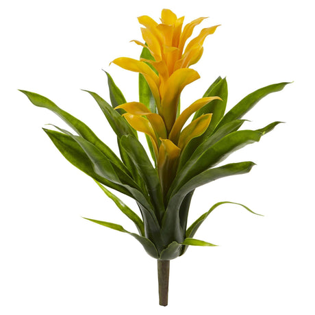 15” Artificial Bromeliad Flower (Set of 4) by Nearly Natural