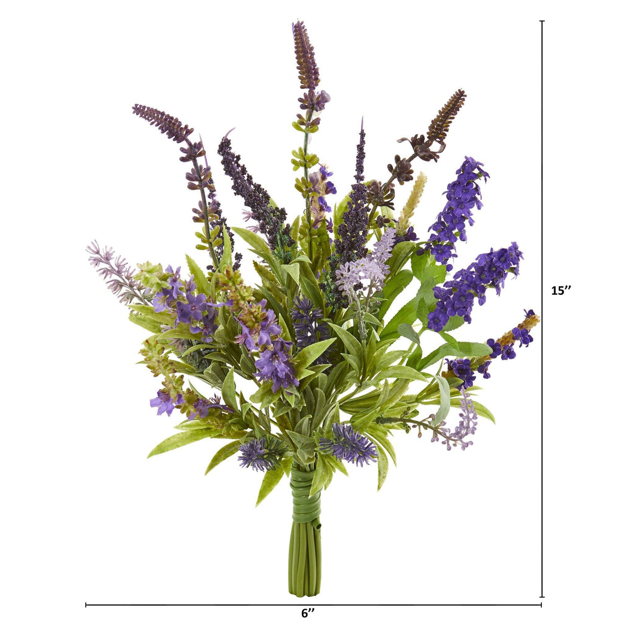 15” Lavender Artificial Flower Bouquet (Set of 3) by Nearly Natural