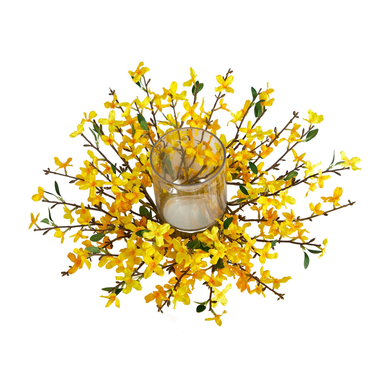 16” Artificial Forsythia Candelabrum by Nearly Natural