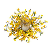 16” Artificial Forsythia Candelabrum by Nearly Natural