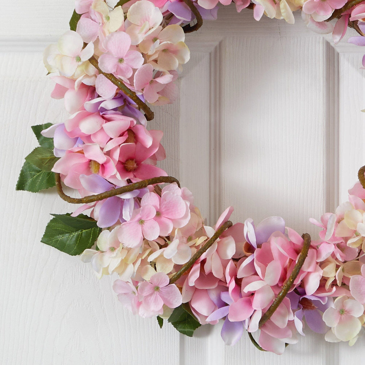 16” Hydrangea Artificial Wreath by Nearly Natural