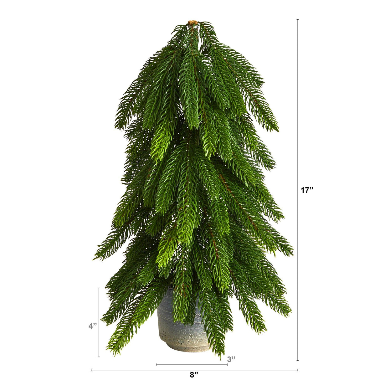 17” Pine Artificial Christmas Tree in Decorative Planter by Nearly Natural