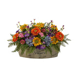 18” Mixed Flowers Artificial Arrangement in Decorative Vase by Nearly Natural