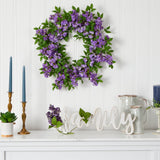 18” Wisteria Artificial Wreath by Nearly Natural