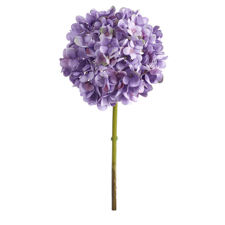 19” Artificial Hydrangea Flower (Set of 3 Silk Flower Stems) by Nearly Natural