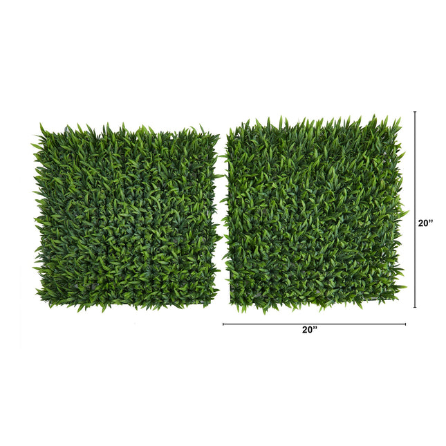 20” Grass Artificial Wall Mat (Indoor/Outdoor) (Set of 2) Trellis by Nearly Natural